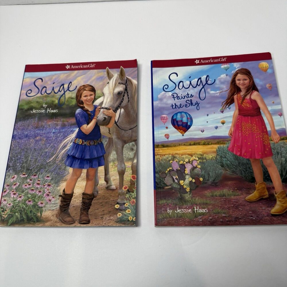American Girl Saige Book Set Jessie Haas Saige Paints the Sky Paperback 2 Books